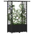 vidaXL Vyvýšený záhon s mriežkou a strechou Čierna 124,5 x 40 x 136 cm