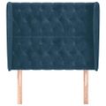 vidaXL Čelo postele so záhybmi tmavomodrá 103x23x118/128 cm zamat