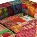 vidaXL 2-miestna modulárna taburetka, patchwork, látka