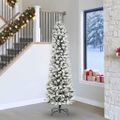 vidaXL Umelý vianočný stromček Biela 240 cm PVC, kov a plast