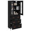 vidaXL Vysoký kabinet so policou 2 ks Čierny dub 69,5 x 34 x 180 cm