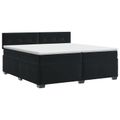 vidaXL Posteľ boxspring s matracom Čierna 200 x 200 cm Zamat