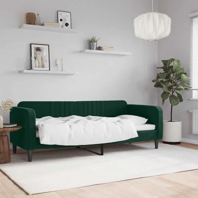 vidaXL Denná posteľ tmavozelená 80x200 cm zamat