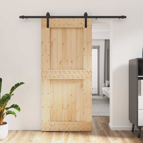 vidaXL Posuvné dvere Prírodná a čierna 95 x 210 cm