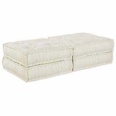 vidaXL Modulová pohovka 2 pcs Krémová 140 x 70 x 36 cm Látka