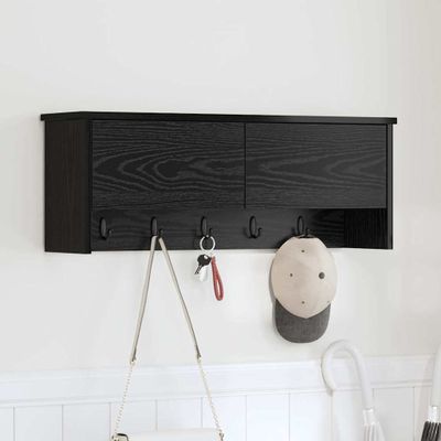 vidaXL Vešiak na stenu Čierny dub 80 x 20 x 30 cm Kompozitné drevo
