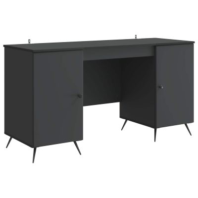 vidaXL Stôl s poličkou Čierna 142,5 x 50 x 75 cm Kompozitné drevo