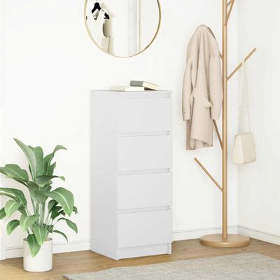 vidaXL Komoda biela 37,5x35x99 cm spracované drevo