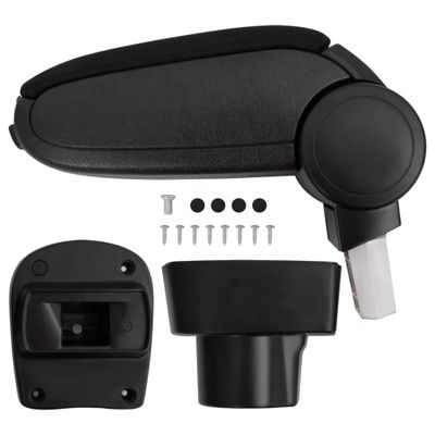 vidaXL Lakťová opierka do auta čierna 12x32x(32-49) cm ABS