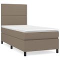 vidaXL Posteľný rám boxsping s matracom sivohnedý 80x200 cm látka