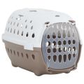 vidaXL Prepravka na domáce zvieratá biela a hnedá 50x34,5x32 cm PP