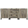 vidaXL Komoda set 3 ks Biela 180 x 33 x 75 cm Masívne mango drevo