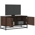 vidaXL TV skrinka hnedý dub 80x34,5x40 cm kompozitné drevo a kov