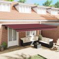 vidaXL Rám markízy Vínovo červená 500 × 300 cm Polyester s PU povrchom