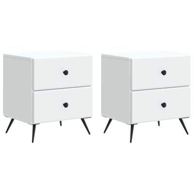 vidaXL Nočný stolík 2 pcs Biela 43 x 34,5 x 47,5 cm Kompozitné drevo