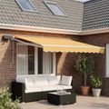 vidaXL Ručná vysúvacia markíza s LED Piesková 100% polyester a hliník