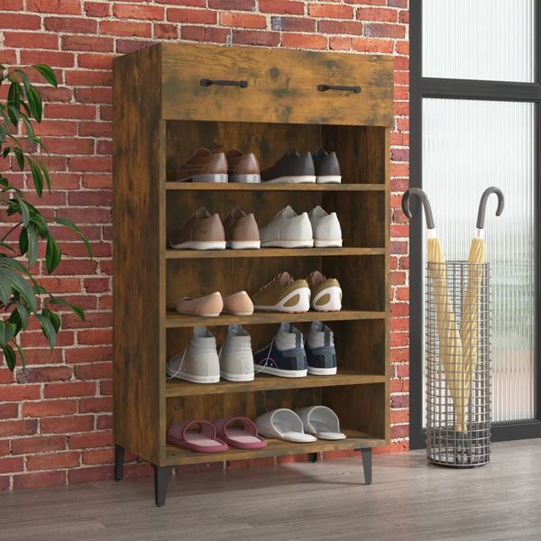 vidaXL Botník dymový dub 60x35x105 cm spracované drevo