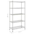 vidaXL Regál s 5 policami 90x35x180 cm chrómovaný 250 kg