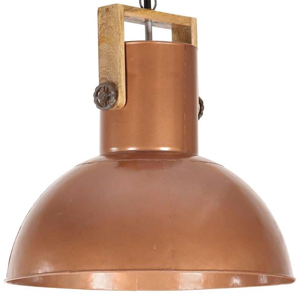 vidaXL Industriálna závesná lampa 25 W medená mangovník 52 cm okrúhla E27