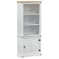 vidaXL Highboard Biela 74 x 38 x 170 cm Masívne borovicové drevo