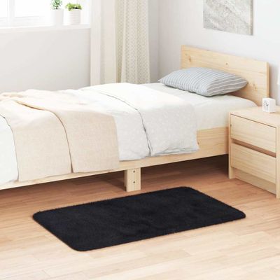 vidaXL Chlpatý koberec s vysokým vlasom „NAVARRA“ čierny 60x100 cm polyester