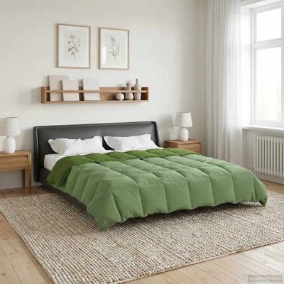 vidaXL Zimný prehoz Šnurovaný Zelená 220 x 240 cm Mikrovlákno