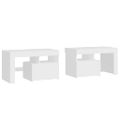 vidaXL Nočné skrinky 2 ks s LED svetlami biele 70x36,5x40 cm