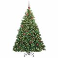 vidaXL Umelý vianočný stromček s 300 LED-i Zelená 180 cm PE a PVC