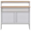 vidaXL Barový stôl s 2 stolovými doskami, bielo dubový 130x40x120 cm