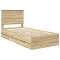 vidaXL Rám postele Sonoma dub 100 x 200 cm Inžinierske drevo