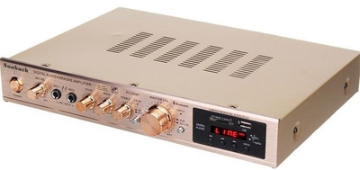 Zosilňovač 5.0, rádio, bluetooth, MP3 prehrávač Sunbuck AV-298BT zlatý