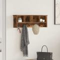 vidaXL Vešiak na stenu Nástenná montáž Dymová dub 75 x 16 x 26 cm