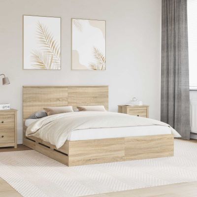 vidaXL Rám postele Sonoma dub 160 x 200 cm Inžinierske drevo