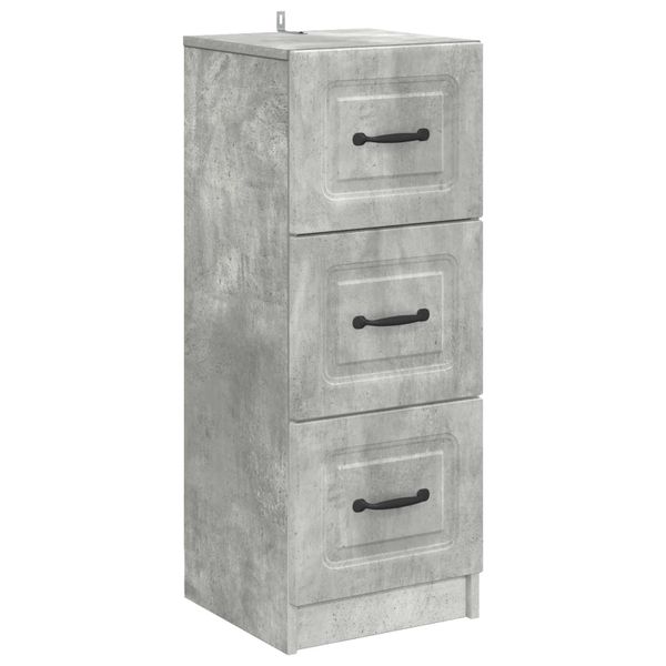 vidaXL Zásuvkový kabinet Betónovo sivá 33 x 34,5 x 87 cm
