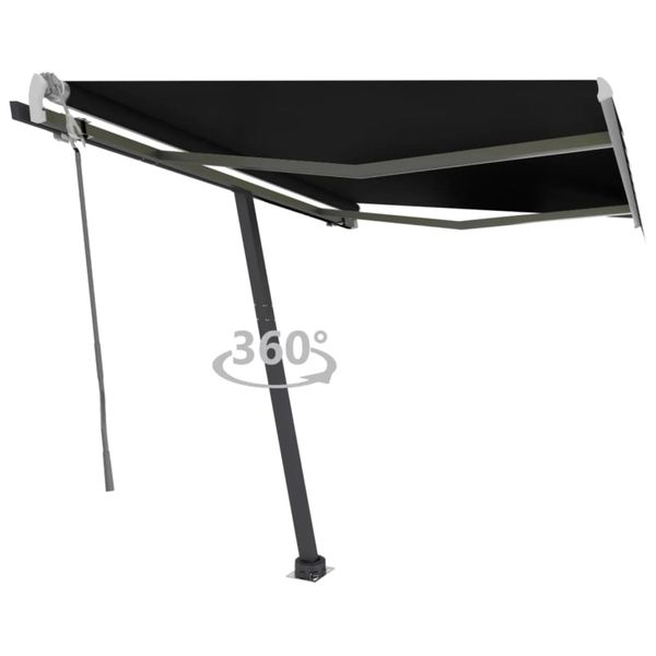 vidaXL Voľne stojaca ručne zaťahovacia markíza 300x250 cm, antracitová