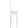 vidaXL Toaletný stolík so stoličkou biely 65x36x128 cm drevo paulovnie MDF