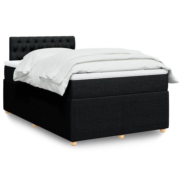 vidaXL Boxspring posteľ s matracom čierny 120x200 cm látka
