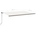 vidaXL Ručne zaťahovacia markíza s LED 500x300 cm krémová