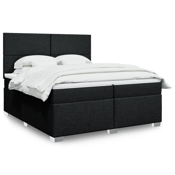 vidaXL Boxspring posteľ s matracom čierna 200x200 cm látka