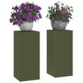 vidaXL Stojan na rastliny 2 pcs Olivovo zelená 24 x 24 x 55 cm Oceľ