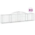 vidaXL Oblúkový gabionový kôš 3 ks 300x30x60/80 cm pozinkované železo