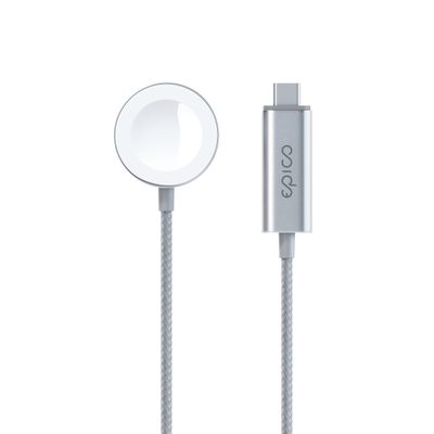 Epico USB-C Charger Apple Watch 1,2m - strieborná