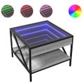 vidaXL Konferenčný stolík s nekonečnými LED sivý sonoma 50x50x38 cm