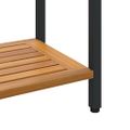 vidaXL Vonkajší stôl s úložiskom Prírodná a čierna 110 x 35 x 75 cm