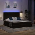 vidaXL LED úložná posteľ s matracom Čierna 180 x 200 cm Zamat