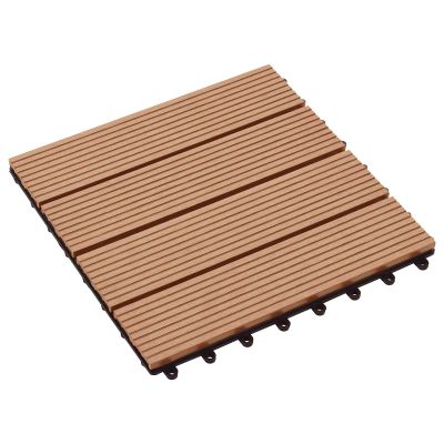 vidaXL Dlažba na terasu 11 pcs Tík 30 x 30 cm drevoplast