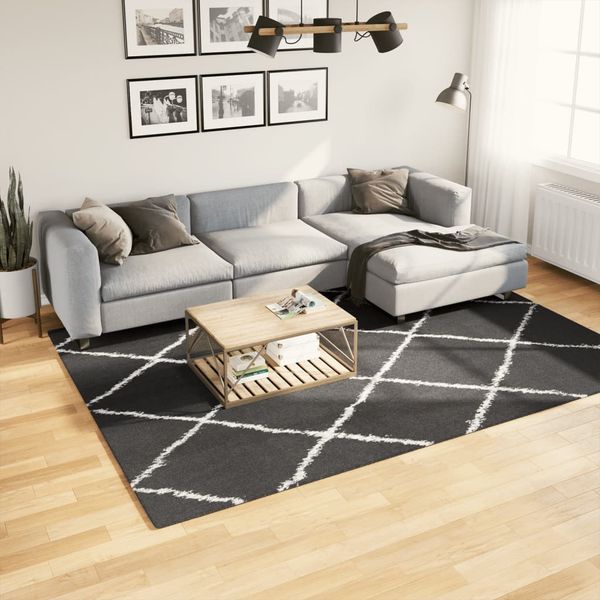 vidaXL Shaggy koberec PAMPLONA, vysoký vlas, čierno krémový 200x280 cm