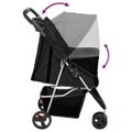 vidaXL Skladací kočík pre psa čierny 80x46x98 cm oxfordská tkanina
