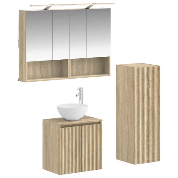 vidaXL Sada kúpeľňového nábytku 4 pcs Dub sonoma