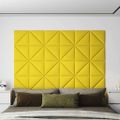 vidaXL Nástenné panely 12 ks bledožlté 30x30 cm látka 0,54 m²